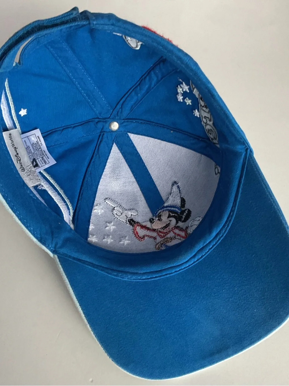 Disney Parks Youth Fantasia Mickey Mourse Sorcerers Hook And Loop Strap Hat Cap